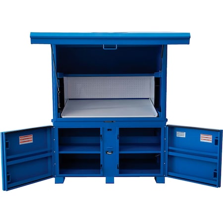 Global Industrial Jobsite Field Office, Blue, 125 cu ft, 63-1/2" W x 42-1/2" D x 80" H 133730